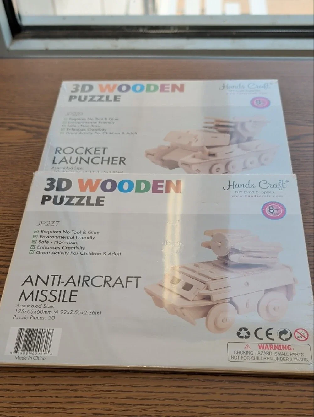 DIY 3D Wooden Puzzle - Natural Wood Military Vehicles